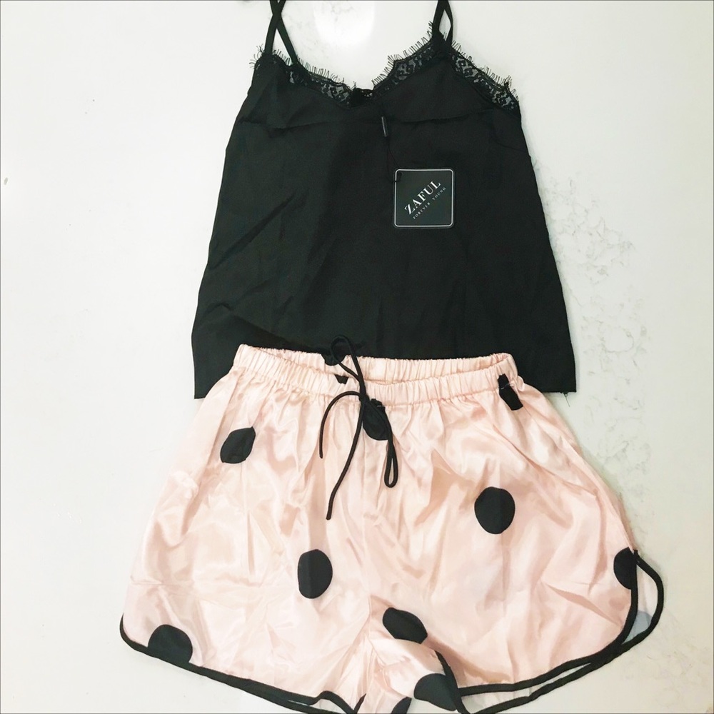 New Zaful Polka Dot PJ Set - Small